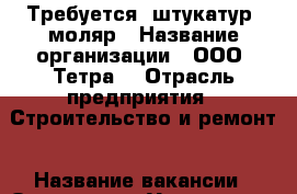 Требуется  штукатур -моляр › Название организации ­ ООО “Тетра“ › Отрасль предприятия ­ Строительство и ремонт › Название вакансии ­ Отделочник Универсал › Место работы ­ г Кемерово › Минимальный оклад ­ 10 000 - Кемеровская обл., Кемерово г. Работа » Вакансии   